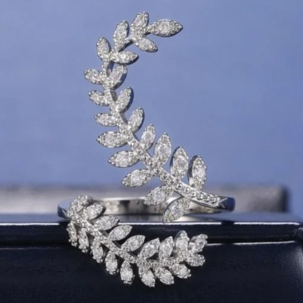 ❣️NEW❣️925 Sterling Silver NOT Silver Plate🌿Leaf Design Women's Ring Sz7✨️ - Picture 3 of 4